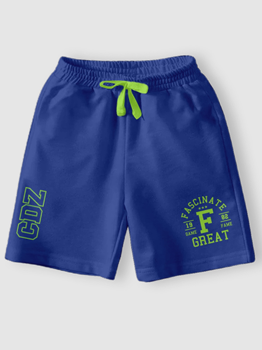 

CODEZ Boys Typography Printed Cotton Shorts, Blue