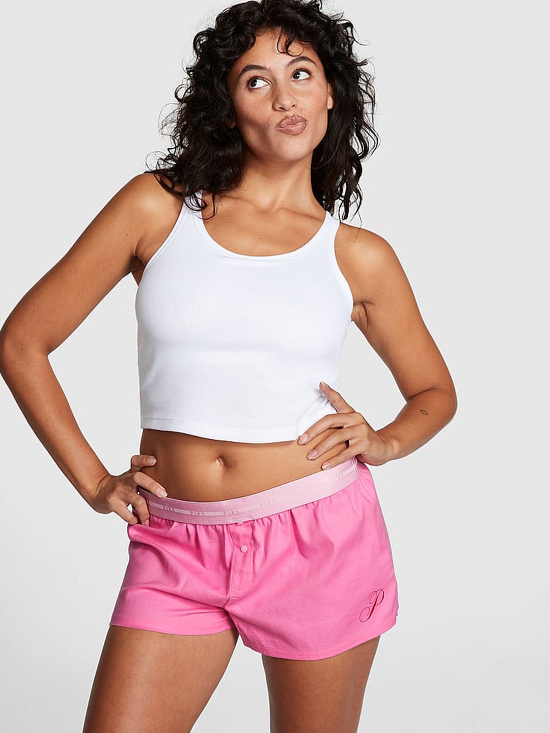 

Victoria's Secret Women Flannel Boxy Lounge Shorts, Pink