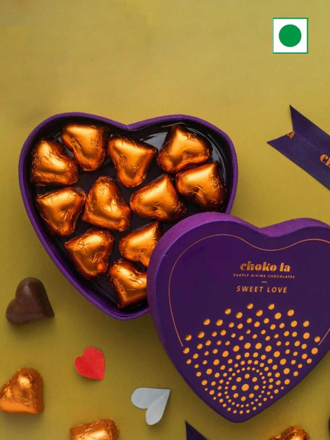

choko la Sweet Love Heart Shaped Mothers Day Chocolate Gift Box-100 gms, Brown