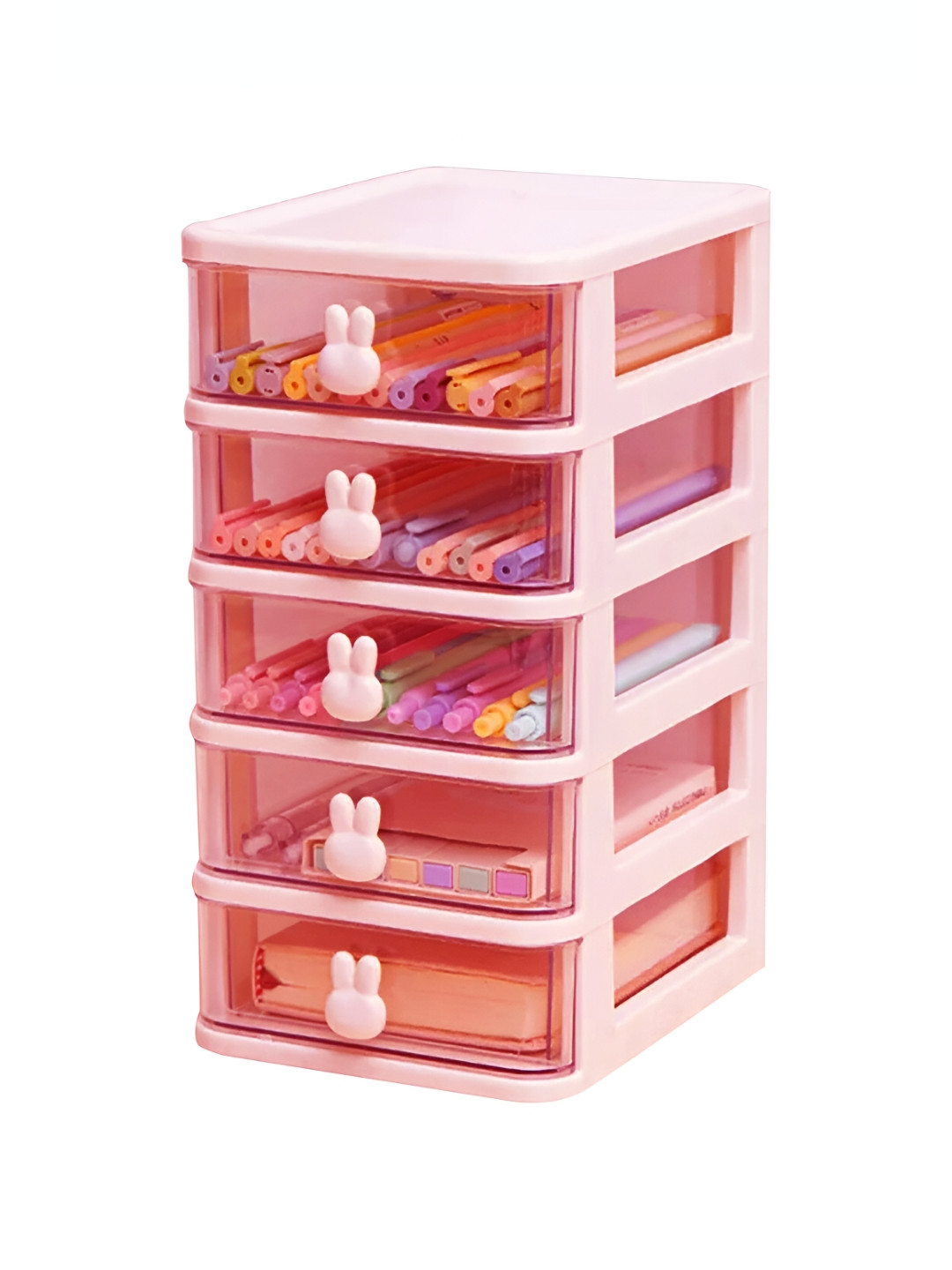 

HOUSE OF QUIRK Pink 5-Tier Regular Storage Box Organisers