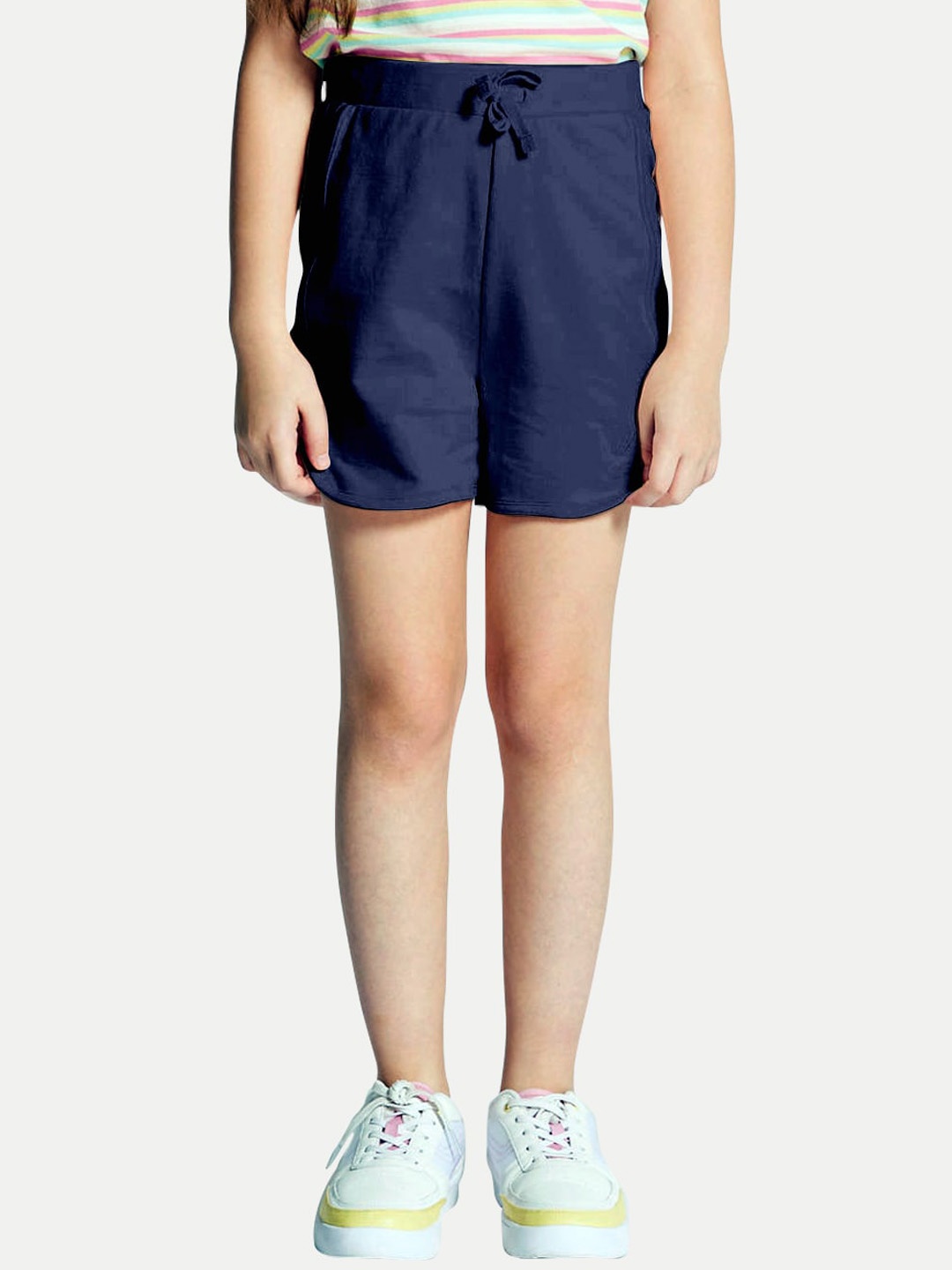 

BAESD Girls Mid-Rise Regular Shorts, Navy blue