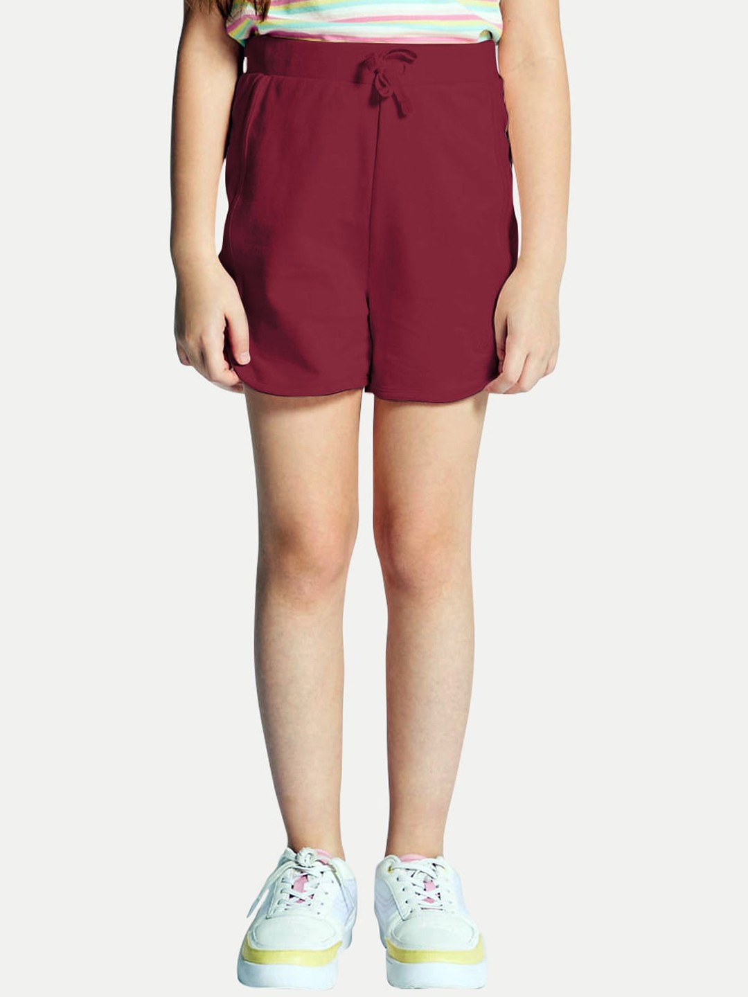 

BAESD Girls Mid-Rise Regular Shorts, Maroon