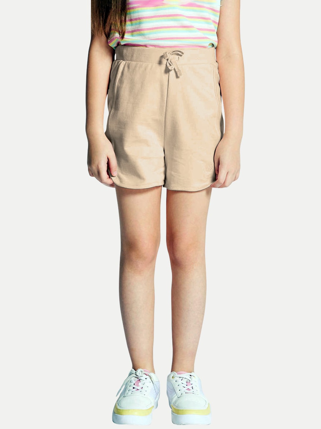 

BAESD Girls Mid-Rise Regular Shorts, Beige