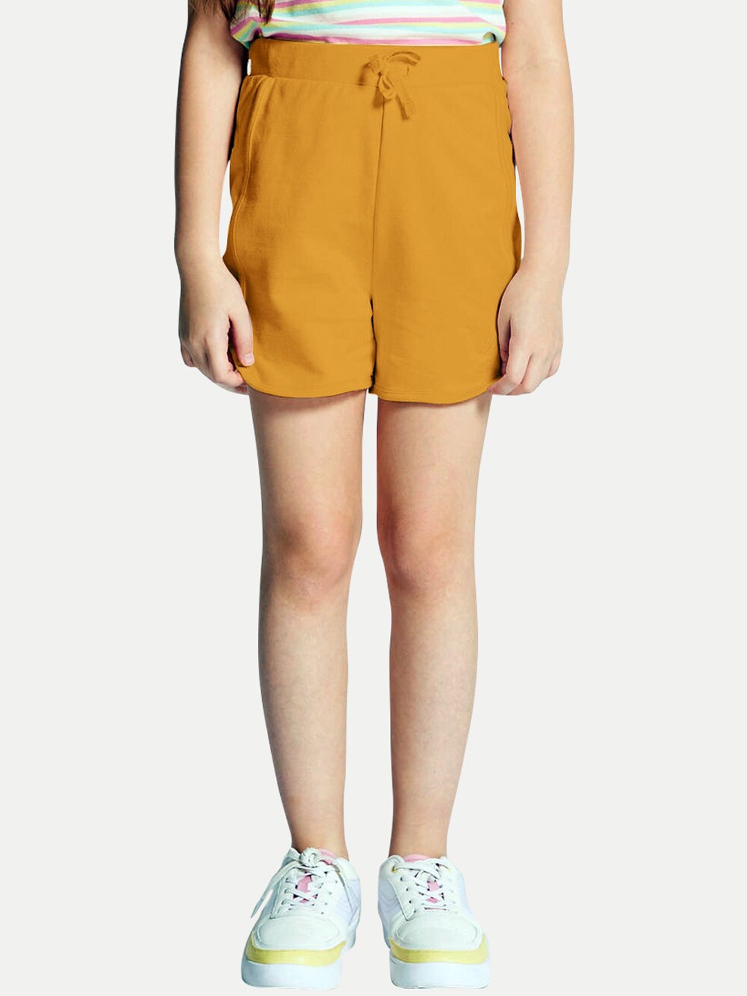 BAESD Girls Mid-Rise Shorts, Yellow