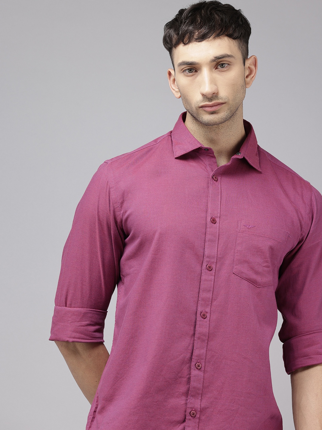 

Park Avenue Pure Cotton Slim Fit Opaque Casual Shirt, Magenta