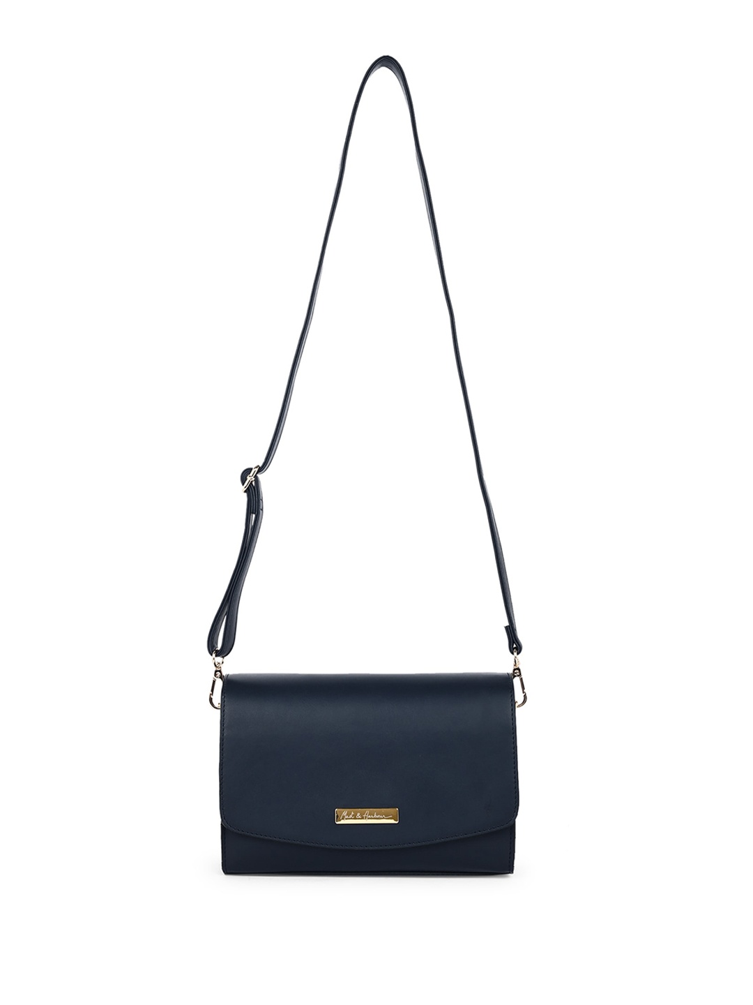 

Mast & Harbour Textured Zip Detail Sling Bag, Navy blue