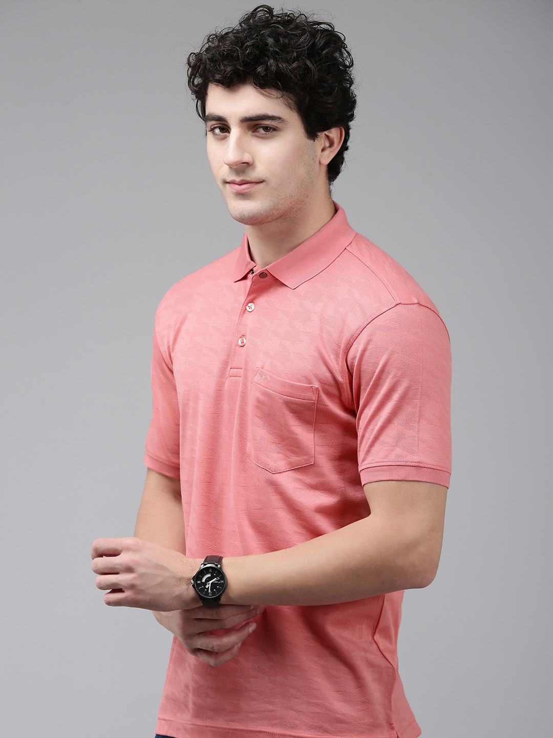 

Park Avenue Pure Cotton Polo Collar Slim Fit T-shirt, Rose