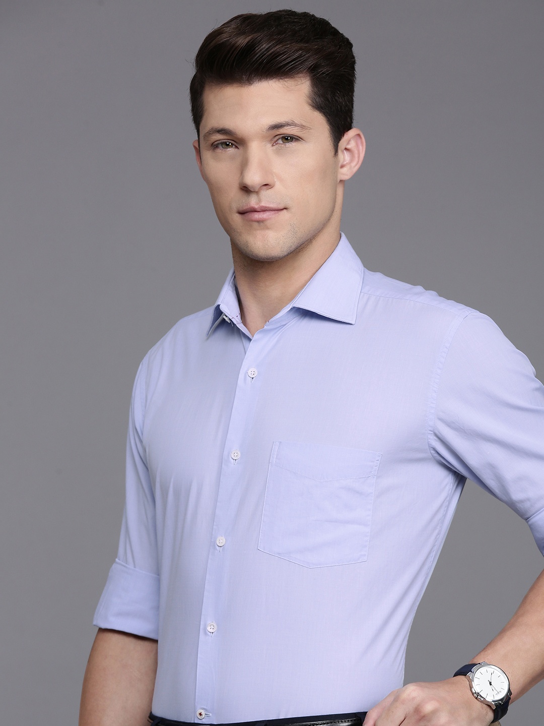 

Raymond Pure Cotton Contemporary Fit Formal Shirt, Blue