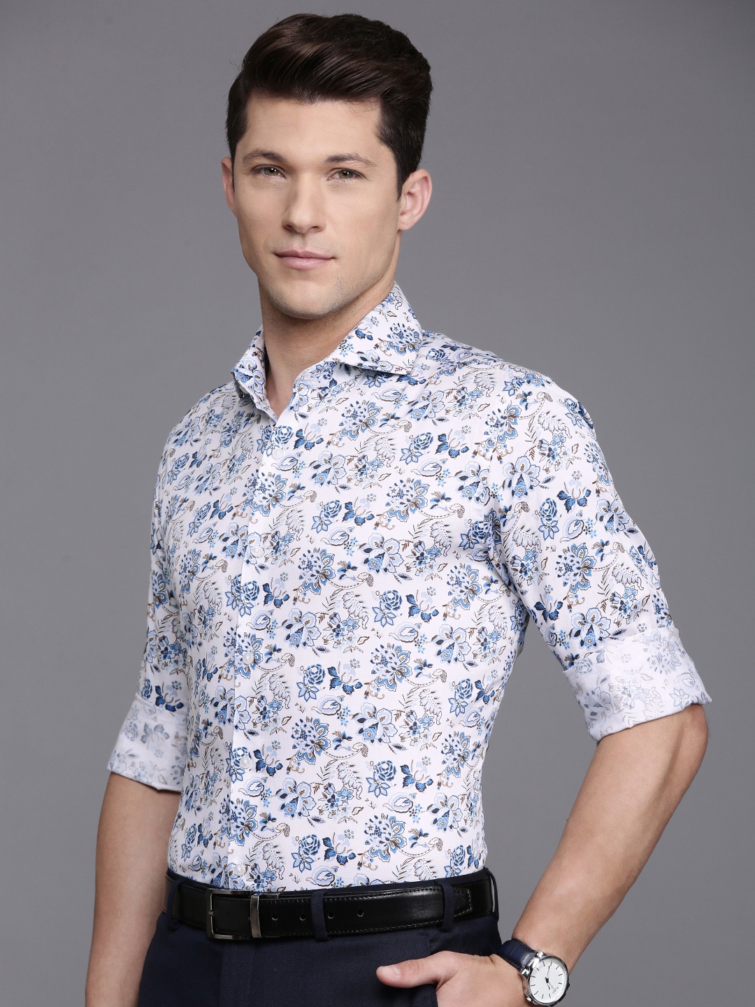 

Raymond Floral Printed Pure Cotton Formal Shirt, White