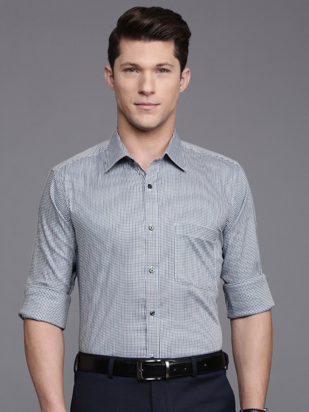 

Raymond Micro Checks Formal Shirt, White