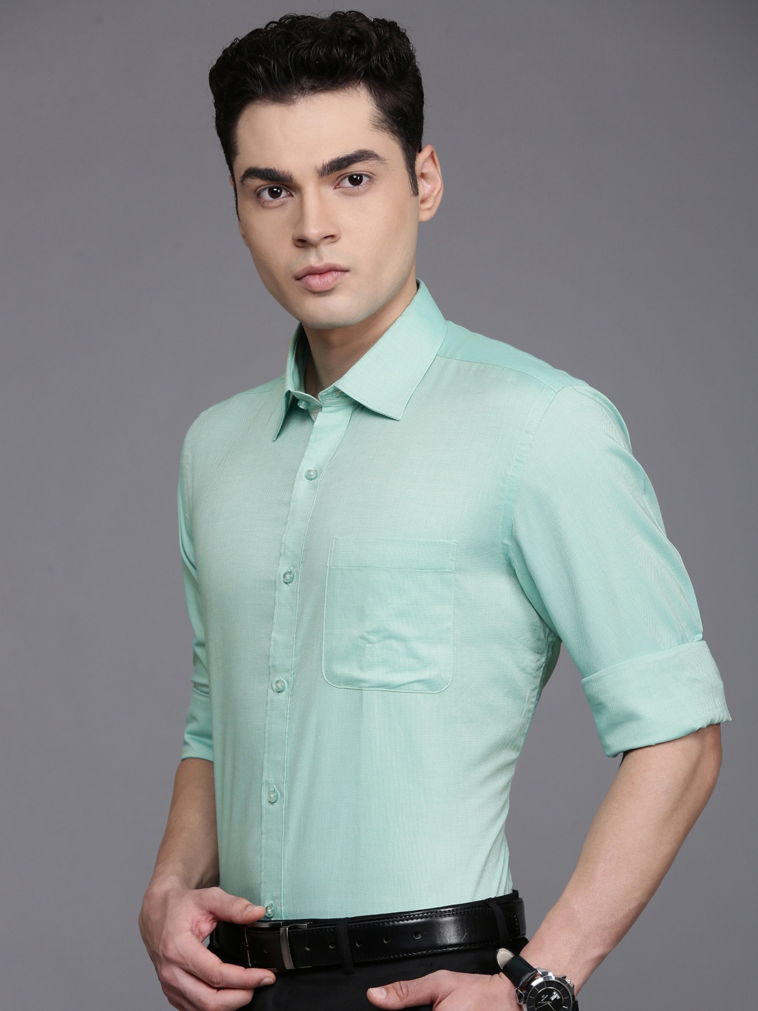 

Raymond Pure Cotton Formal Shirt, Green