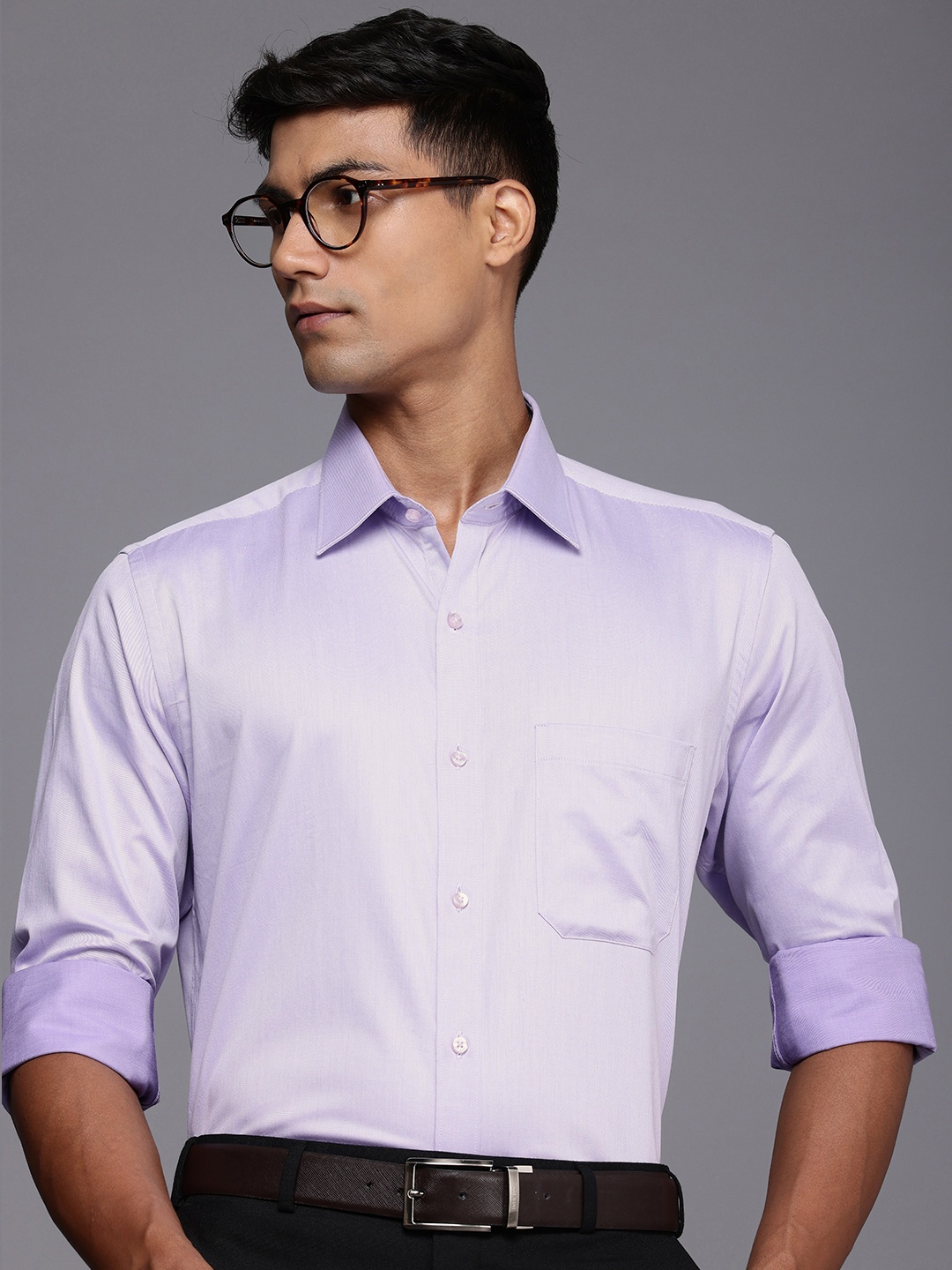 

Raymond Pure Cotton Standard Fit Formal Shirt, Lavender