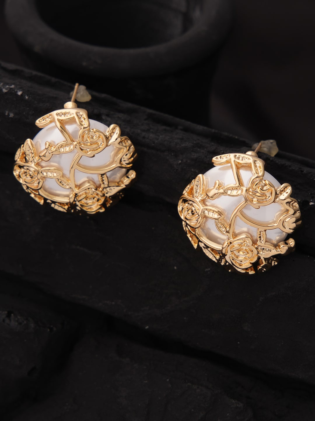 

SWASHAA Gold-Plated Stainless Steel Contemporary Studs