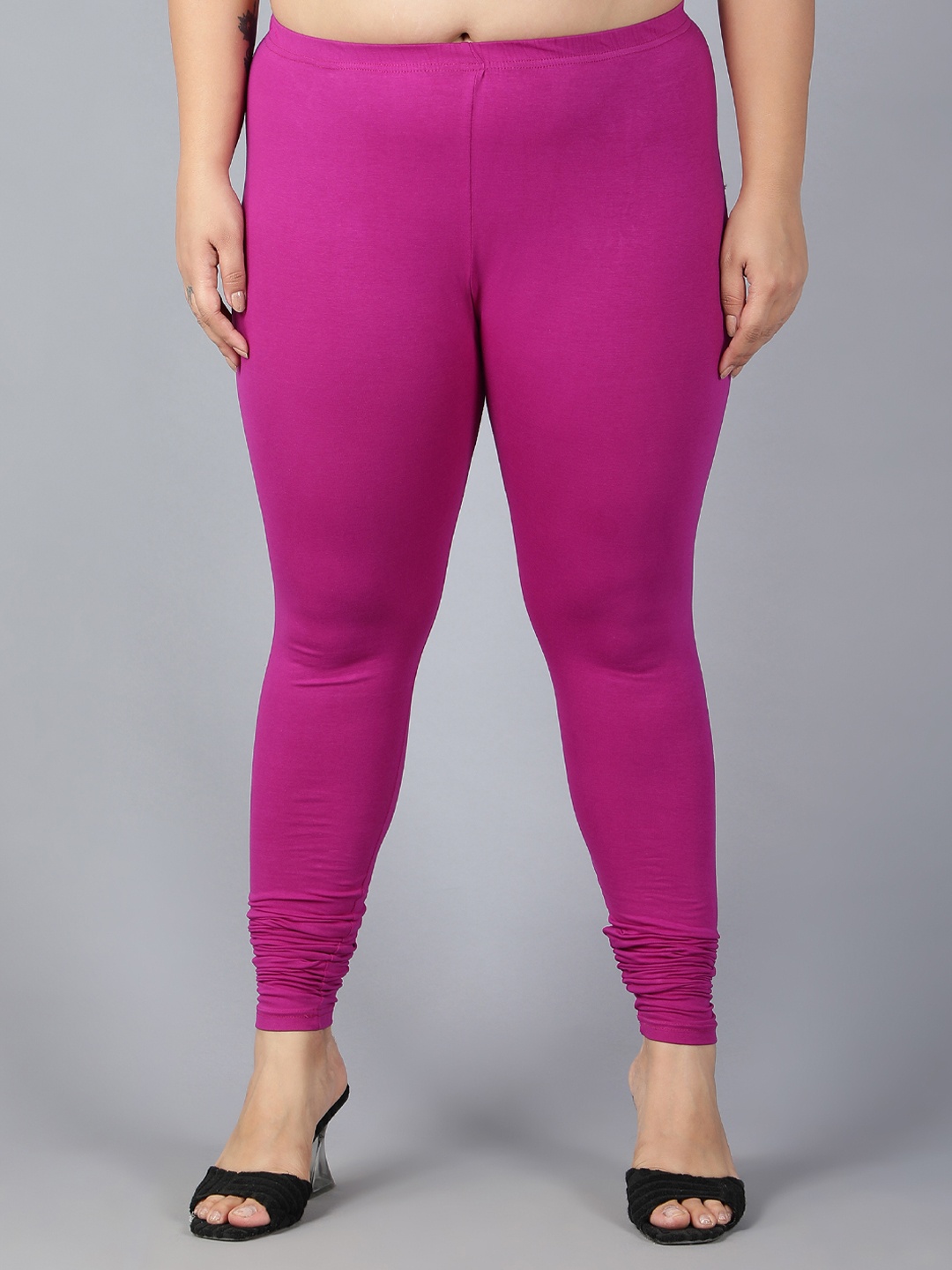 

Plus Size Plus Size Breathable Churidar Length Leggings, Magenta