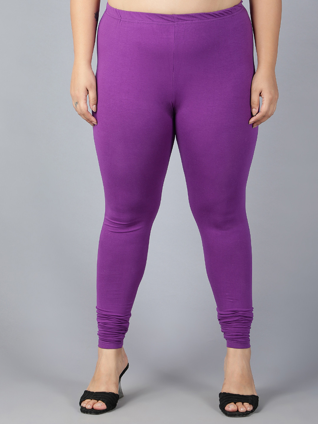 

Plus Size Plus Size Breathable Churidar Length Leggings, Purple