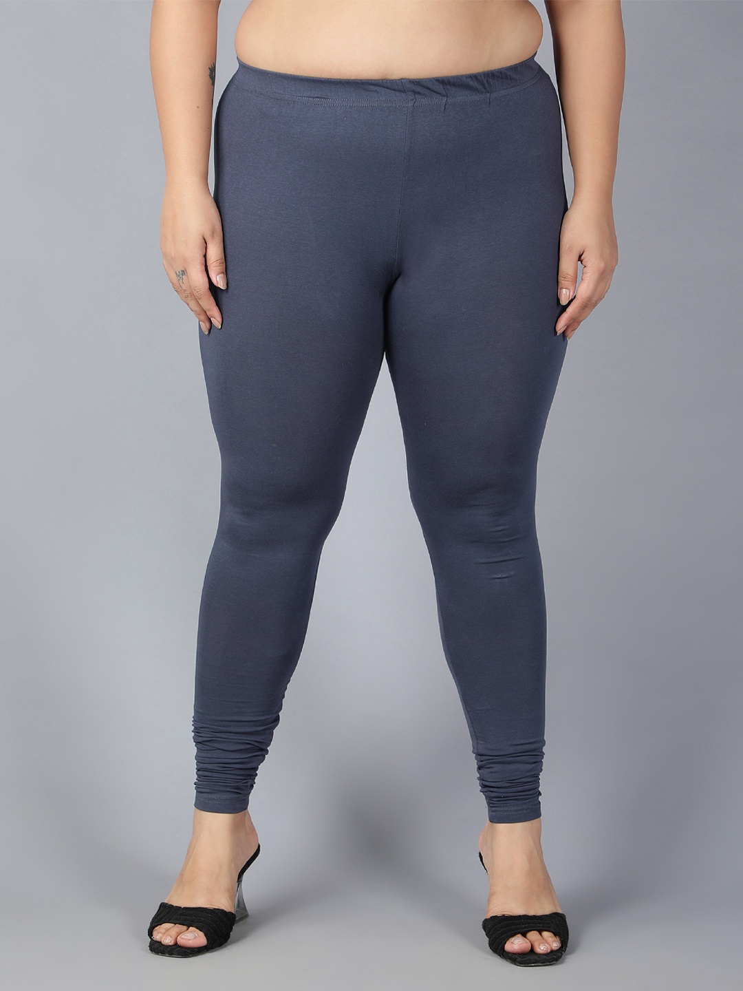 

Plus Size Churidar Length Leggings, Grey