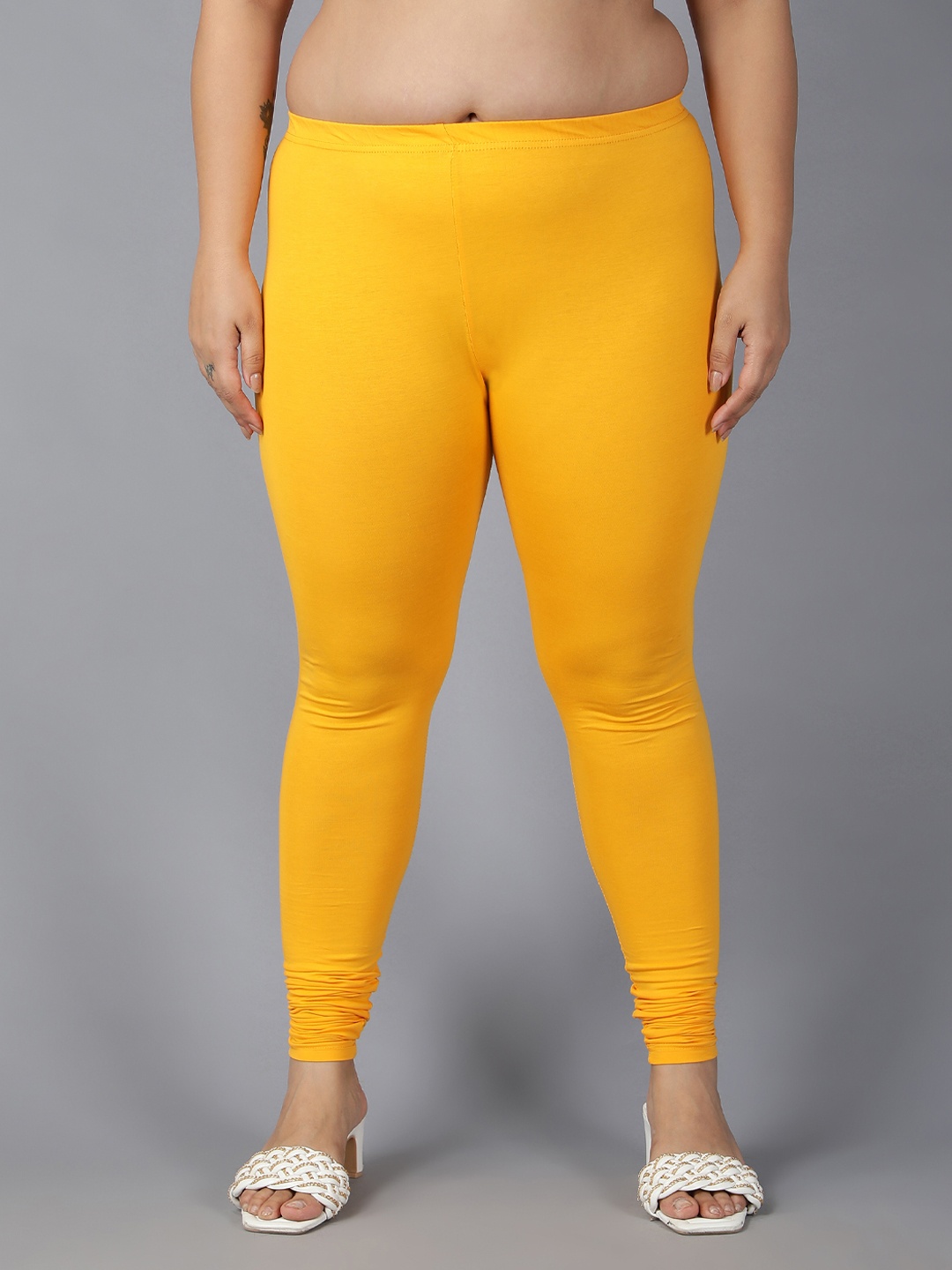 

Plus Size Churidar Length Leggings, Yellow