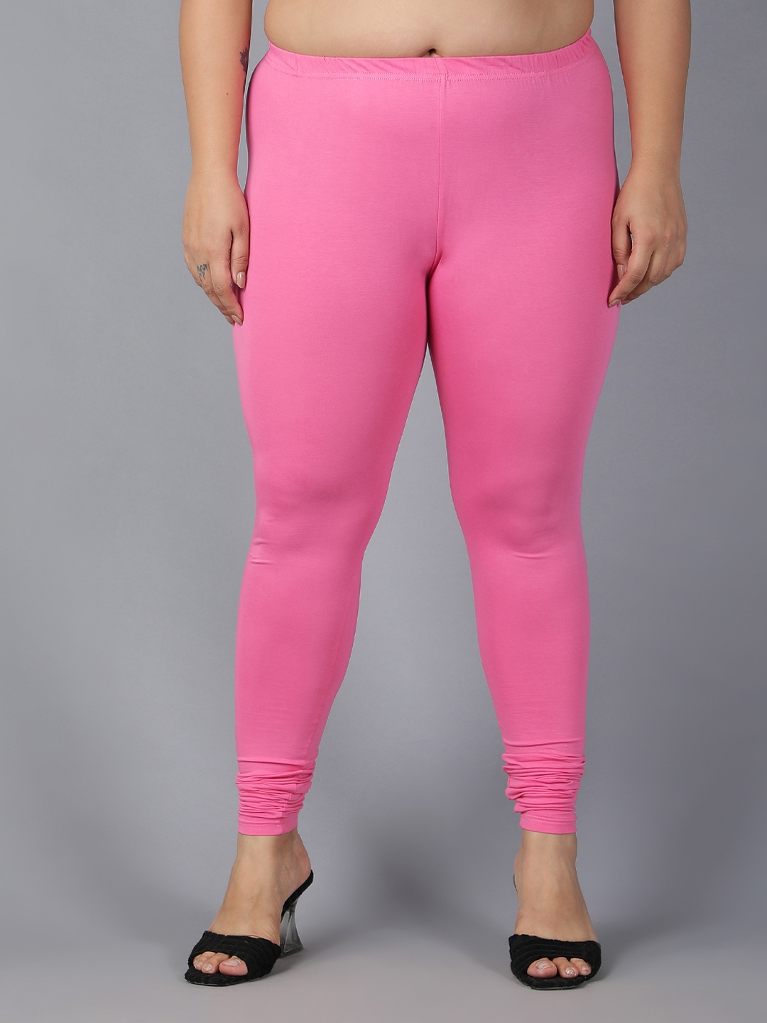 

Plus Size Churidar Length Leggings, Pink