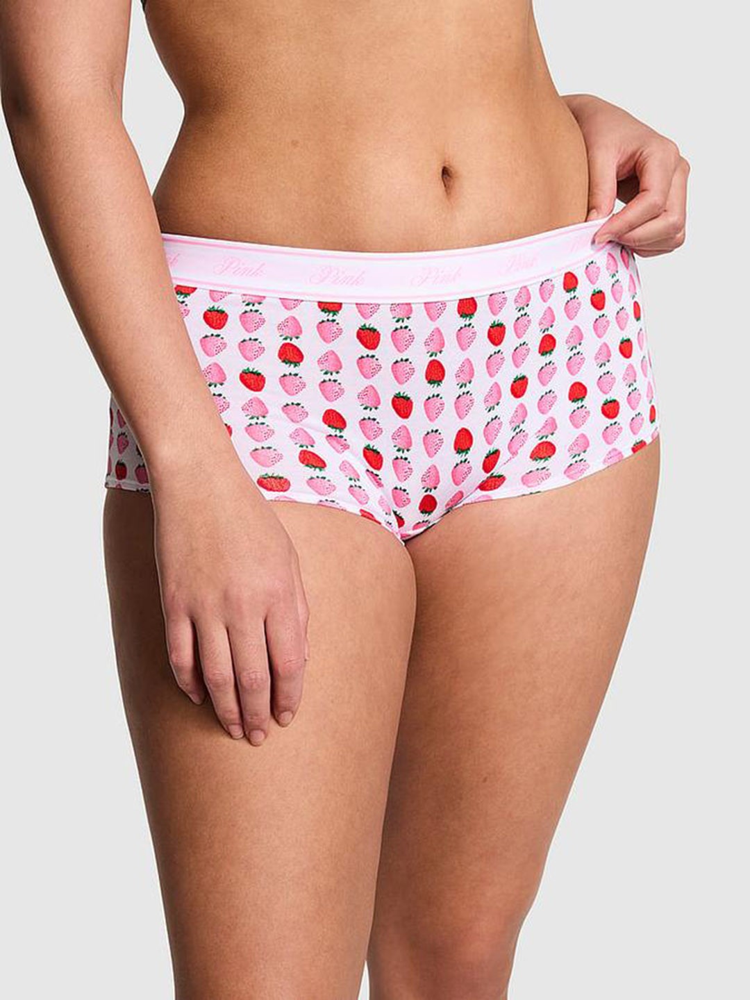 

Victoria's Secret PINK Logo Printed Low-Rise Boy Short Briefs