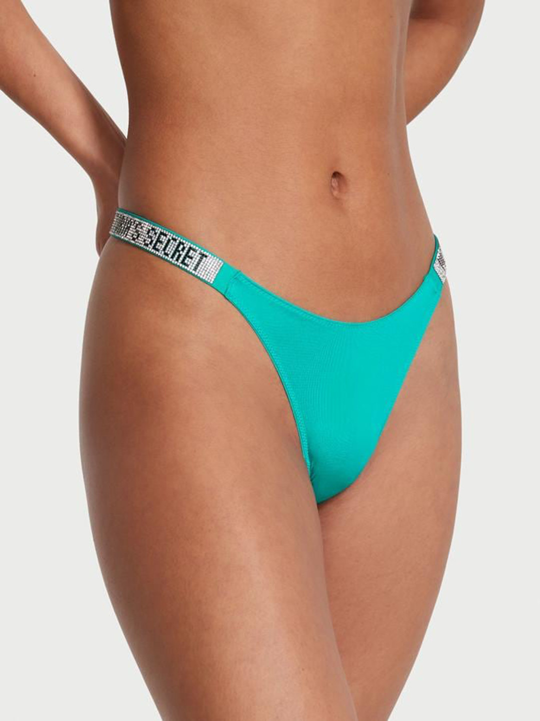 

Victoria's Secret Very Sexy Shine Strap Printed Low-Rise Thong Briefs, Blue
