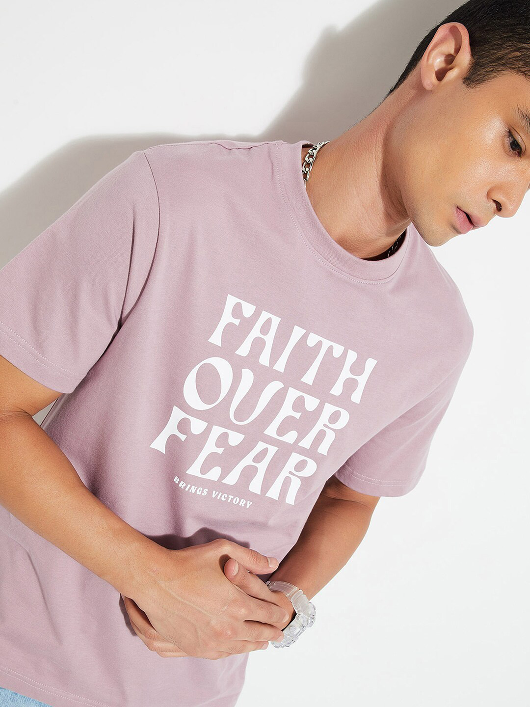 

max URB_N Men Regular Fit Typographic Printed T-shirt, Purple