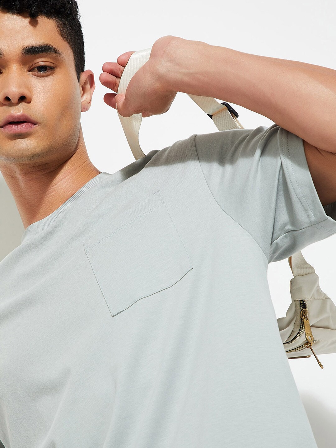 

max URB_N Men Oversized Solid T-shirt, Grey
