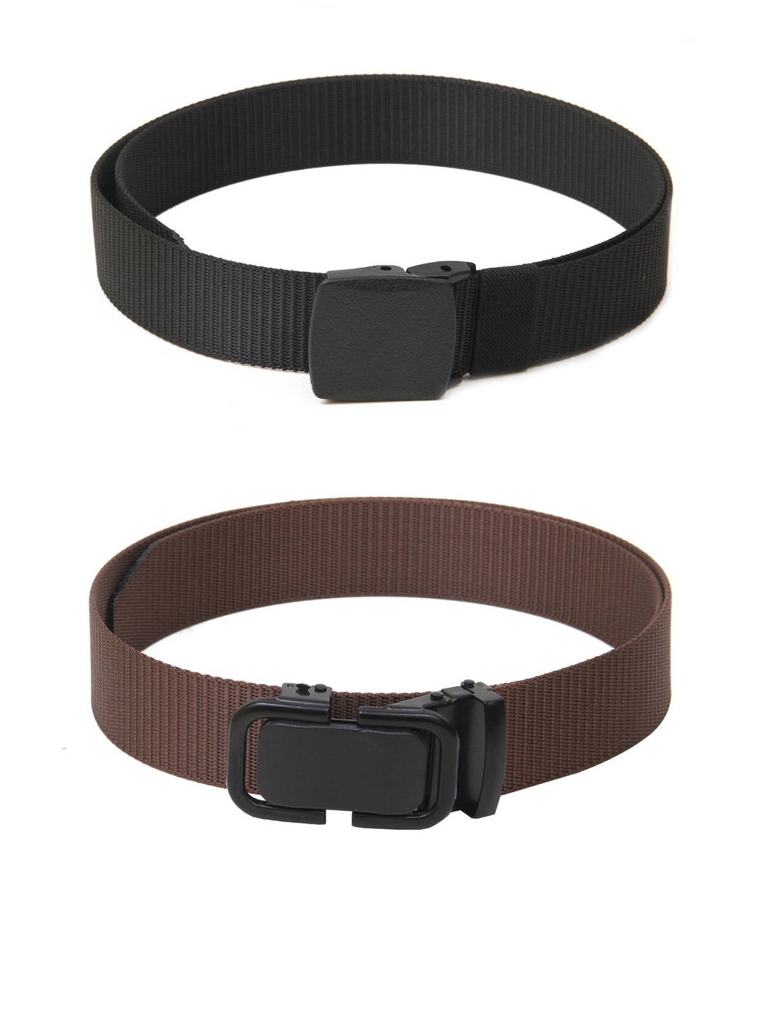 

Calvadoss Boys Set Of 2 Textured Belts, Black
