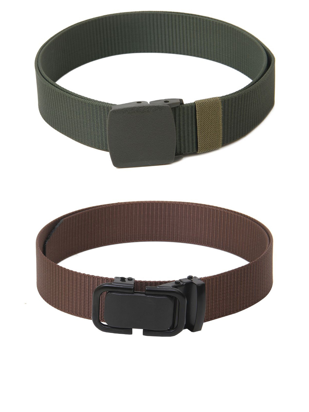 

Calvadoss Boys Set Of 2 Textured Canvas Belts, Green