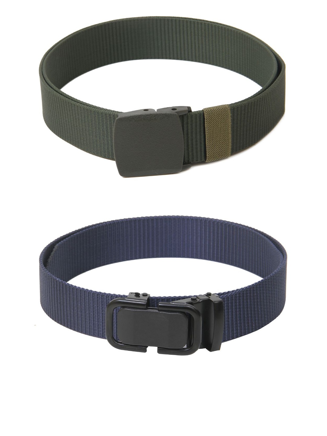 

Calvadoss Boys Set Of 2 Textured Canvas Belts, Green