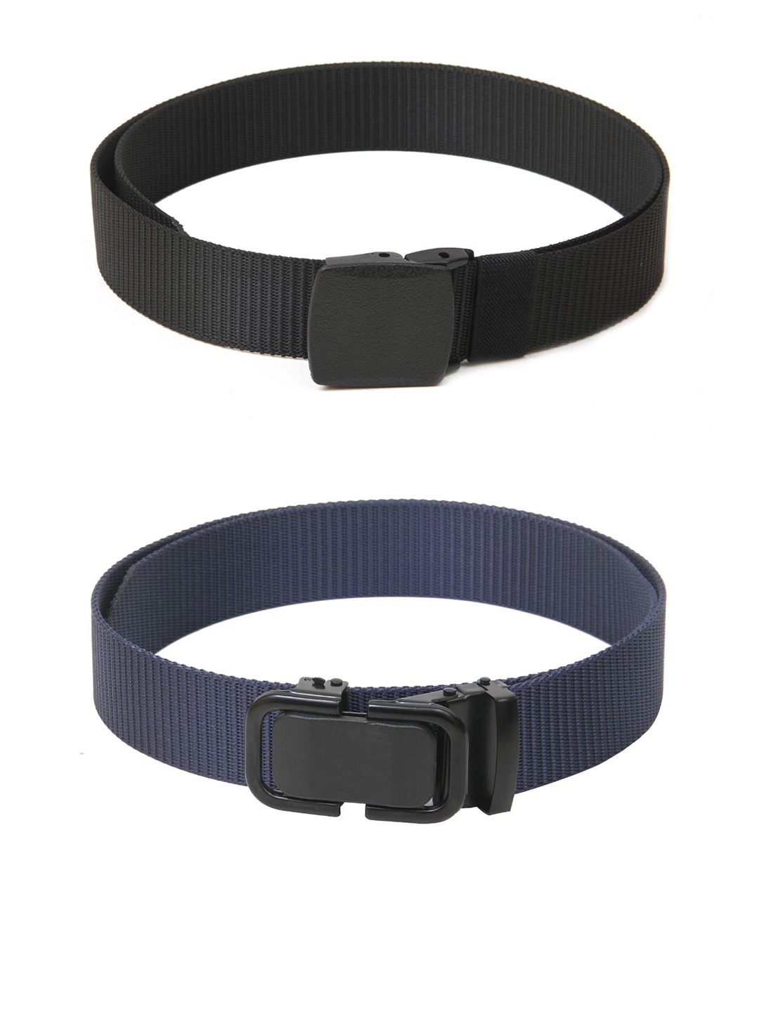 

Calvadoss Boys Set Of 2 Textured Canvas Belts, Black