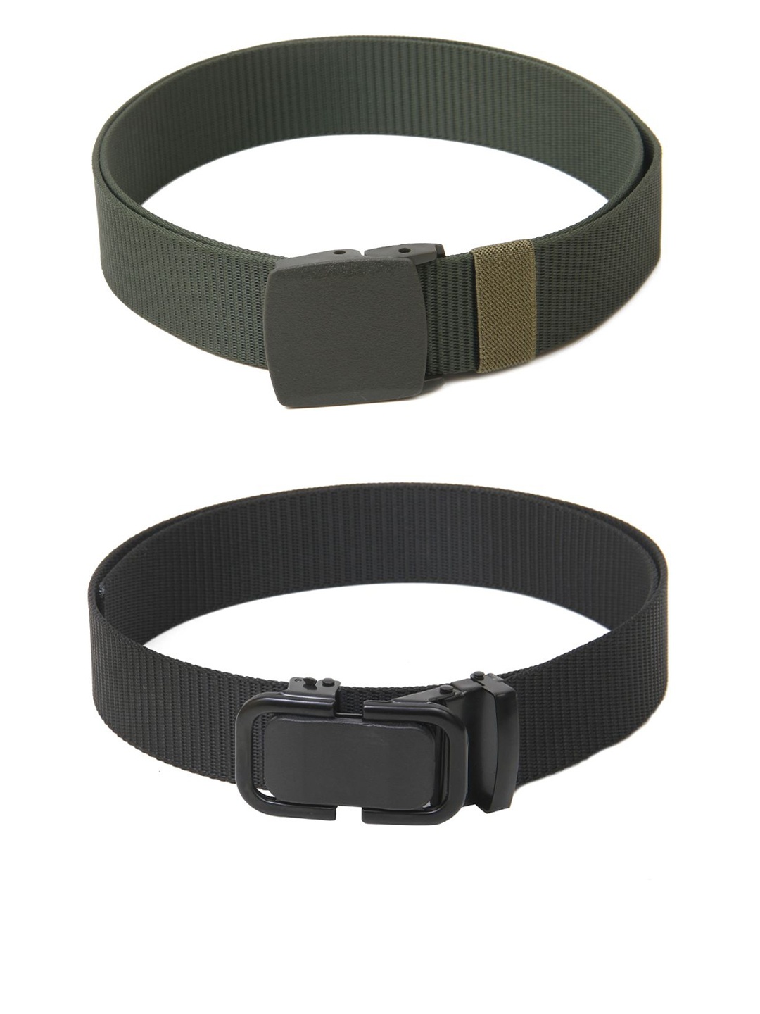

Calvadoss Boys Set Of 2 Textured Canvas Belts, Green