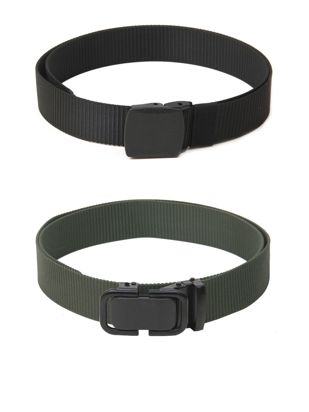 

Calvadoss Boys Set Of 2 Textured Canvas Belts, Black