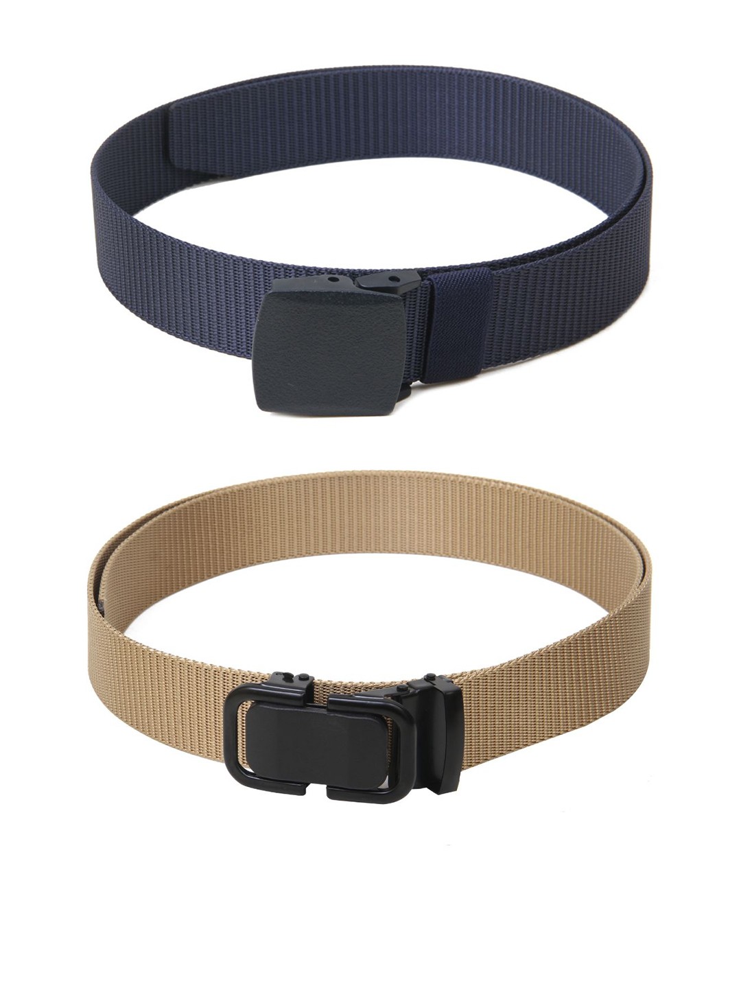 

Calvadoss Boys Set Of 2 Textured Polyester Canvas Belts, Navy blue