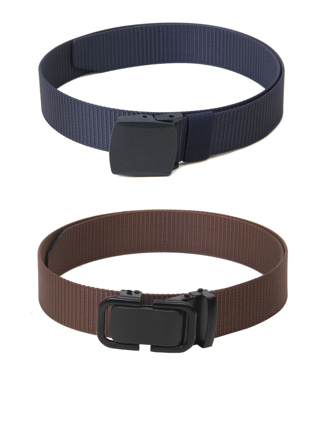 

Calvadoss Boys Set Of 2 Textured Polyester Canvas Belts, Navy blue