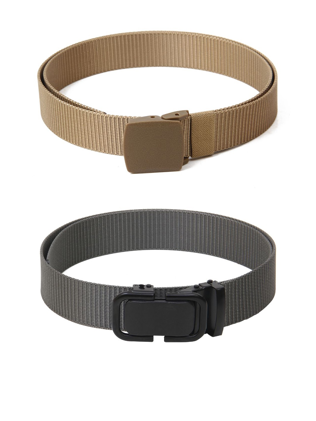 

Calvadoss Boys Set Of 2 Textured Polyester Canvas Belts, Beige