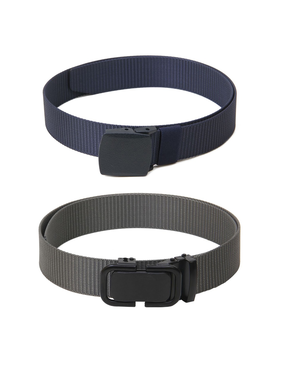 

Calvadoss Boys Set Of 2 Textured Polyester Canvas Belts, Navy blue