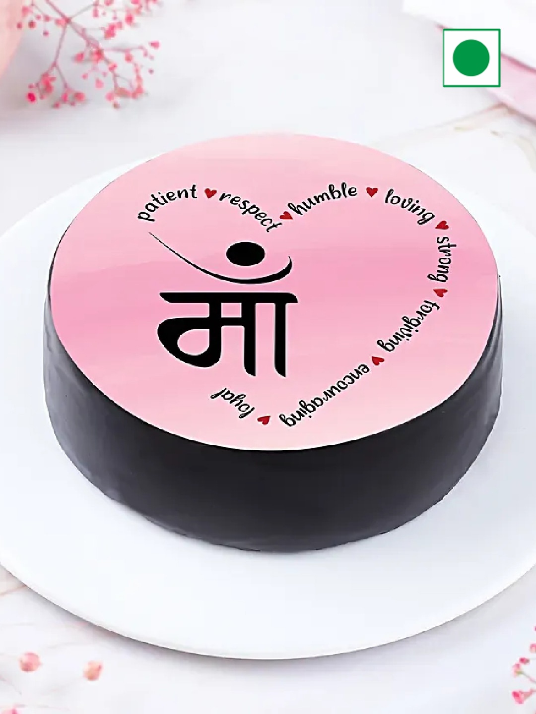 

fnp Mothers Day Surprise Chocolate Flavour Eggless Round Shape Cake-500g, Pink