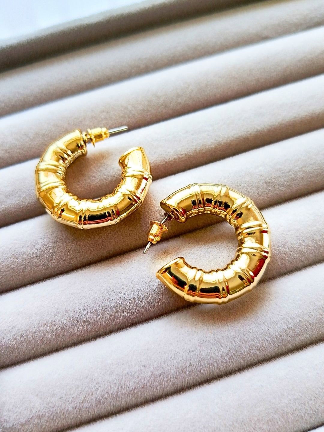 

DressBerry Gold Toned Gold Plated Half Hoop Earrings