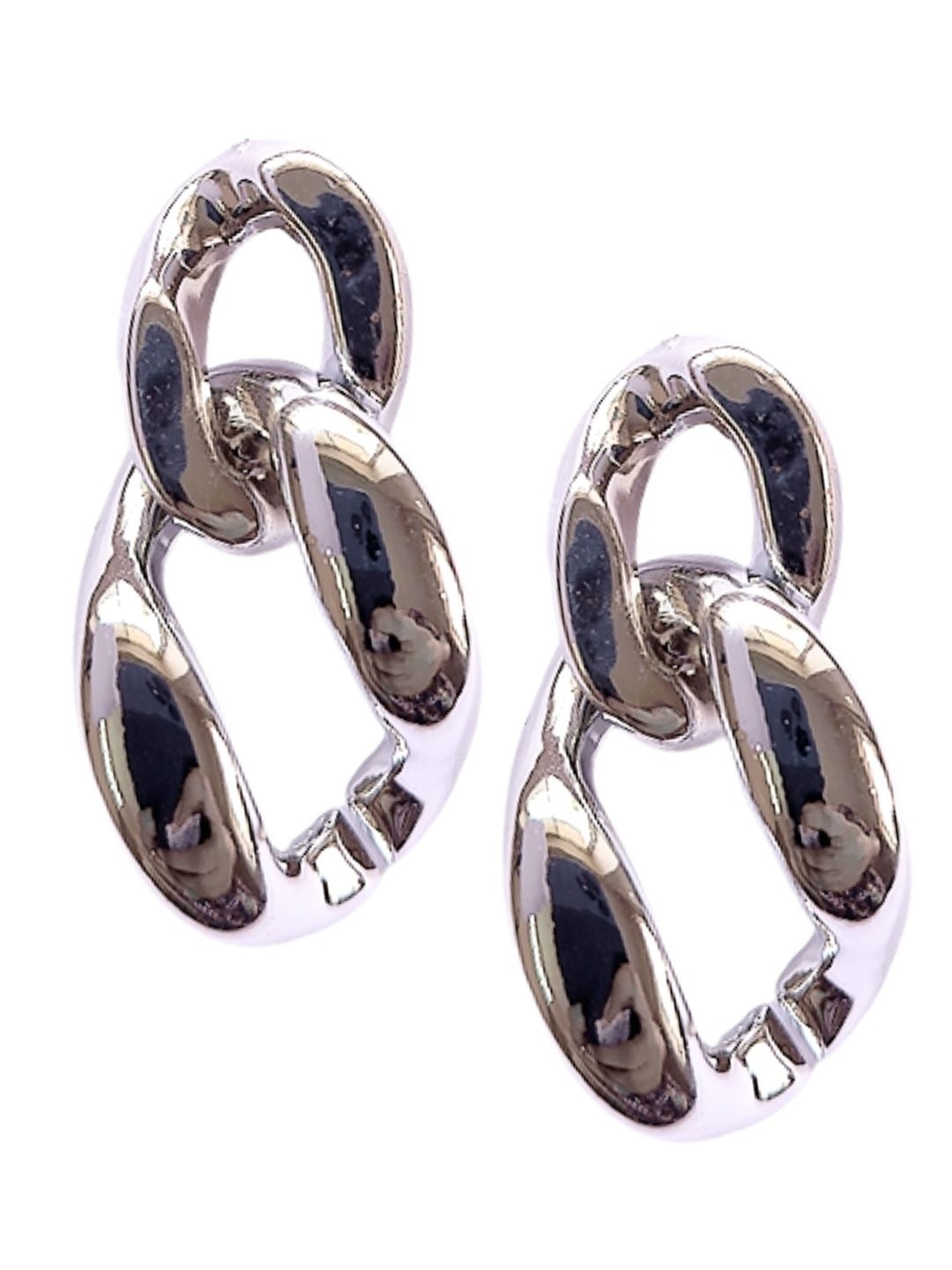 

DressBerry Silver-Plated Contemporary Drop Earrings