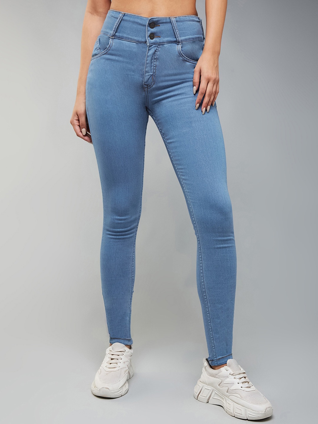 

Miss Chase Women Skinny Fit High-Rise Clean Look Stretchable Jeans, Blue