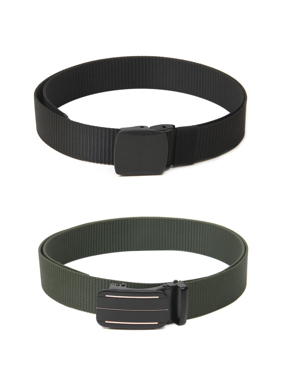 

Calvadoss Boys Set Of 2 Textured Belts, Black