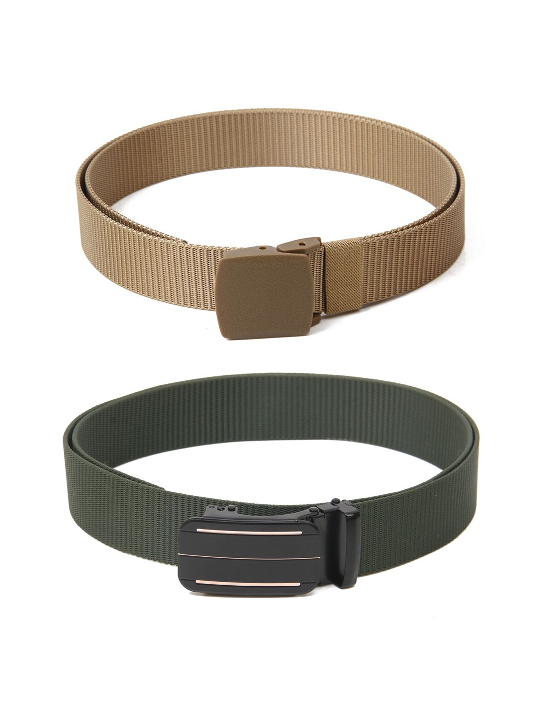 

Calvadoss Boys Set Of 2 Textured Polyester Canvas Belts, Beige