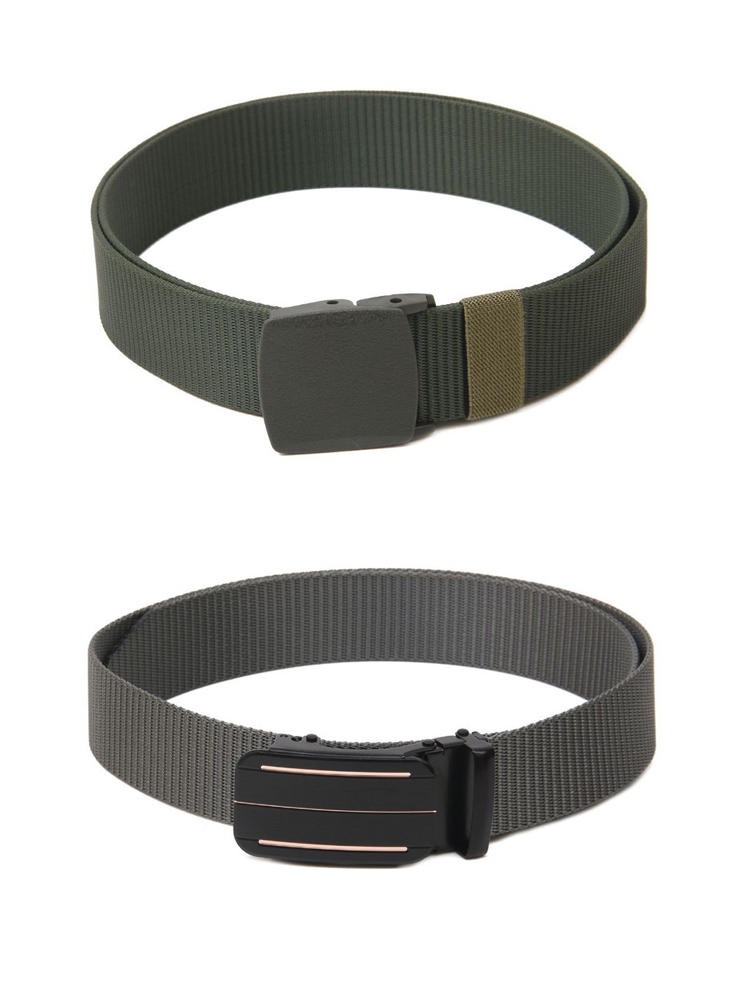 

Calvadoss Boys Set Of 2 Textured Belts, Green