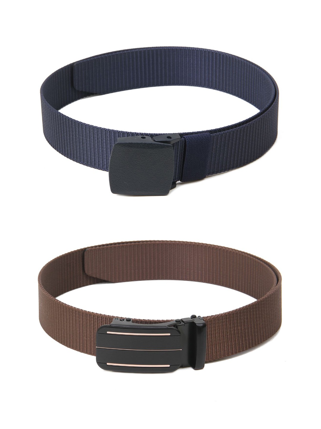 

Calvadoss Boys Set Of 2 Textured Belts, Navy blue