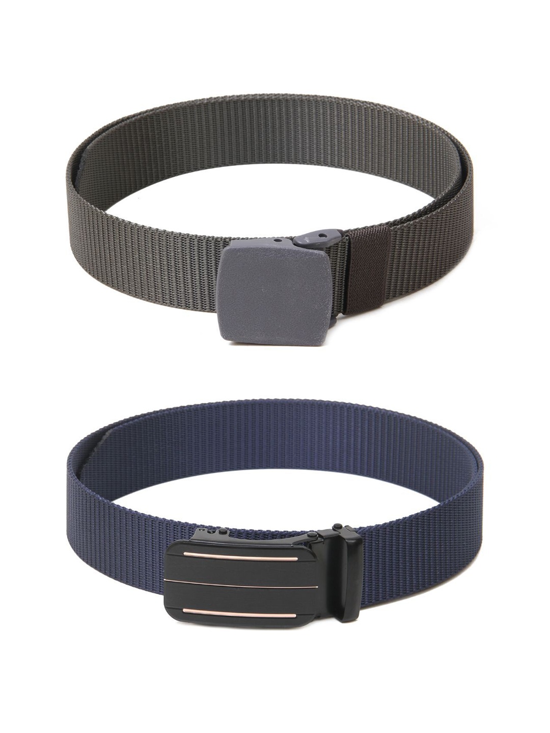 

Calvadoss Boys Set Of 2 Textured Canvas Belts, Grey