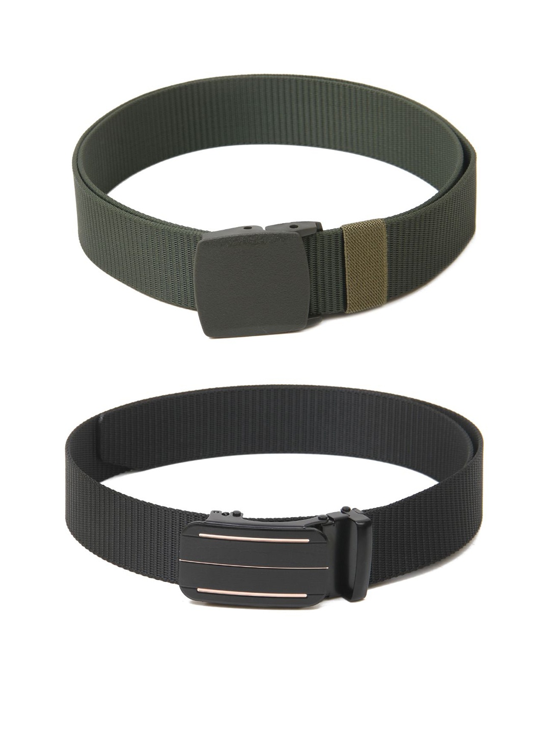 

Calvadoss Boys Set Of 2 Textured Canvas Belts, Green