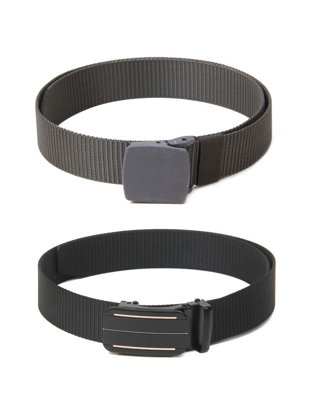 

Calvadoss Boys Set Of 2 Textured Canvas Belts, Grey