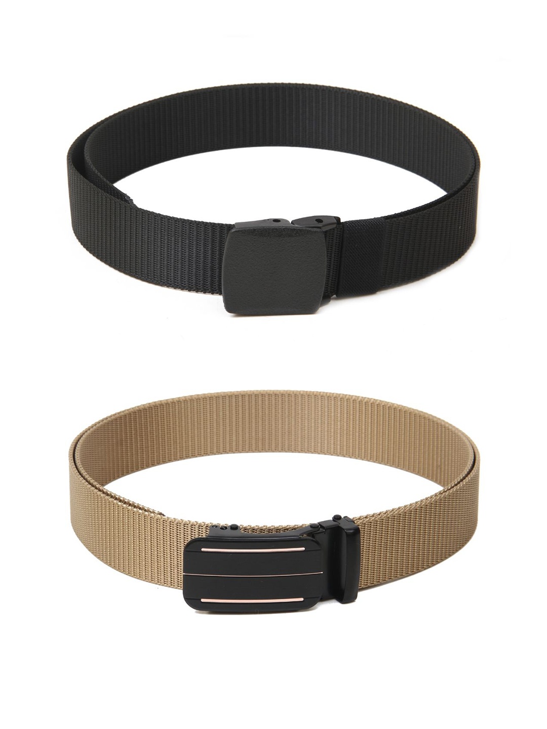 

Calvadoss Boys Set Of 2 Textured Belts, Black