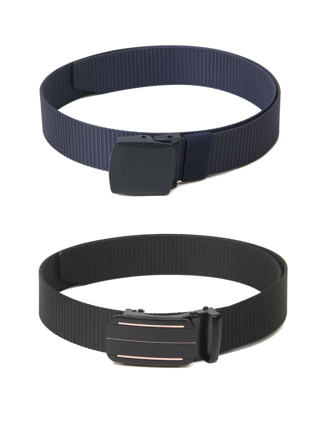 

Calvadoss Boys Set Of 2 Textured Belts, Navy blue