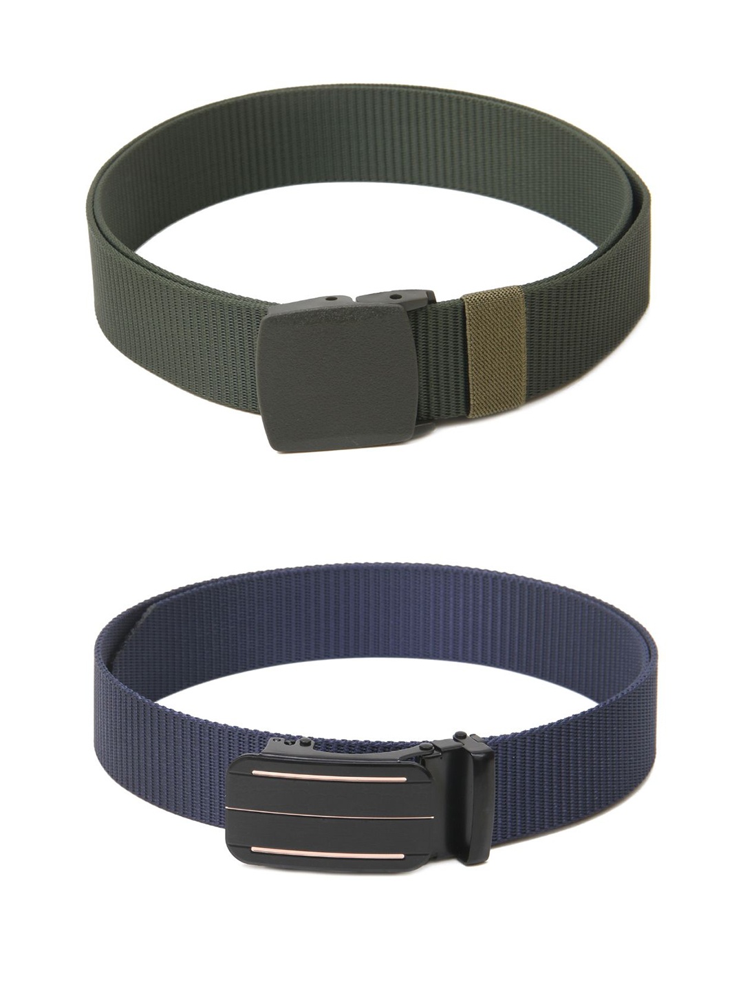

Calvadoss Boys Set Of 2 Textured Belts, Green